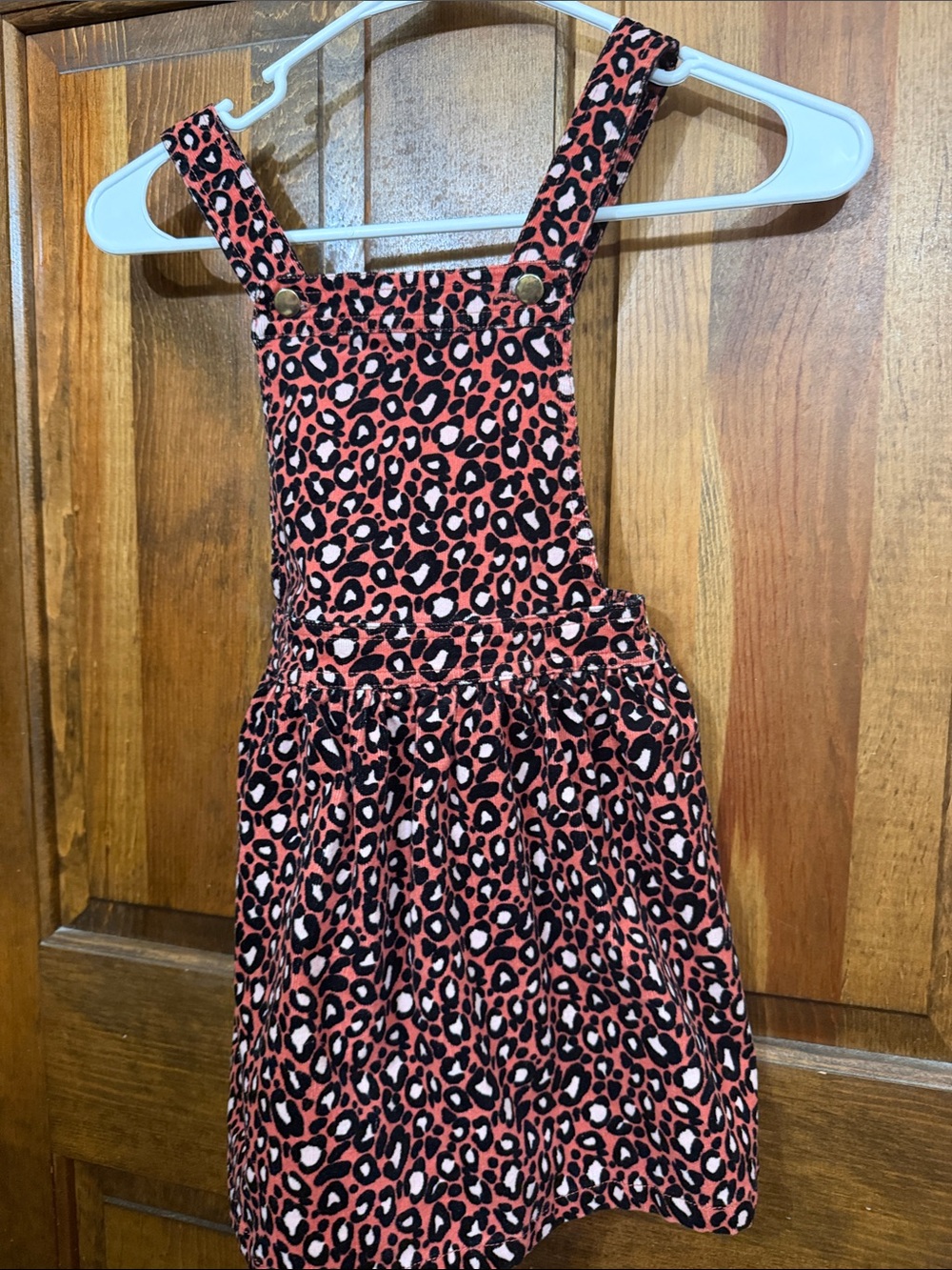 Cupcake and Cashmere Girls Pink Leopard Print Pinafore Dress